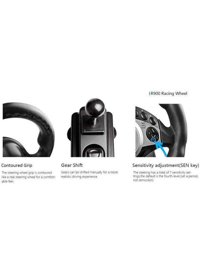 DOYO Computer Game Steering Wheel Simulation Driving Manual Transmission Car Racing Clutch 900 Degree Steering Game-Product Color:With Clutch PC Chinese