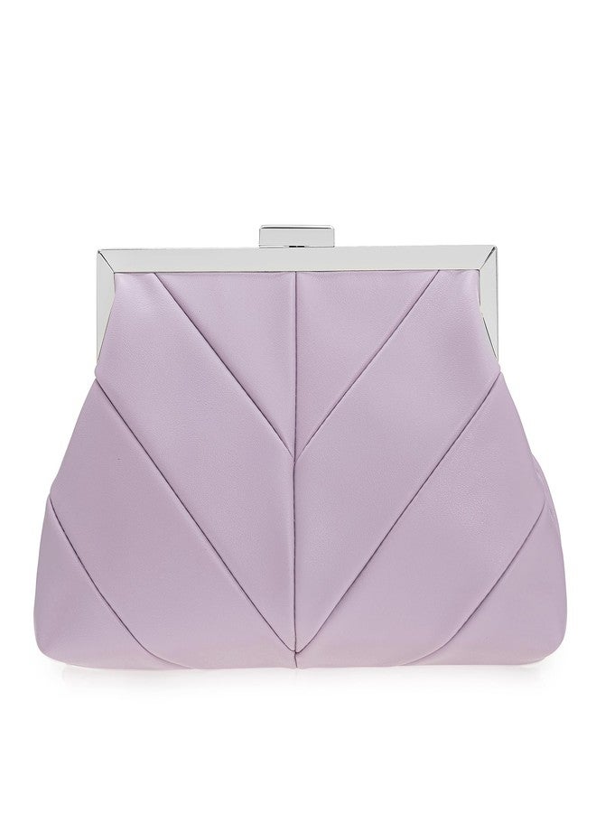IXEBELLA PU Clutch Purse for Women Dressy Evening Bag Formal Handbag for Wedding, Prom, Cocktail Party (Lavender) - Image 1