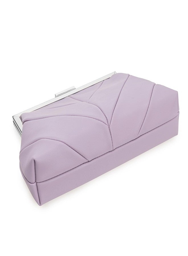 IXEBELLA PU Clutch Purse for Women Dressy Evening Bag Formal Handbag for Wedding, Prom, Cocktail Party (Lavender) - Image 4