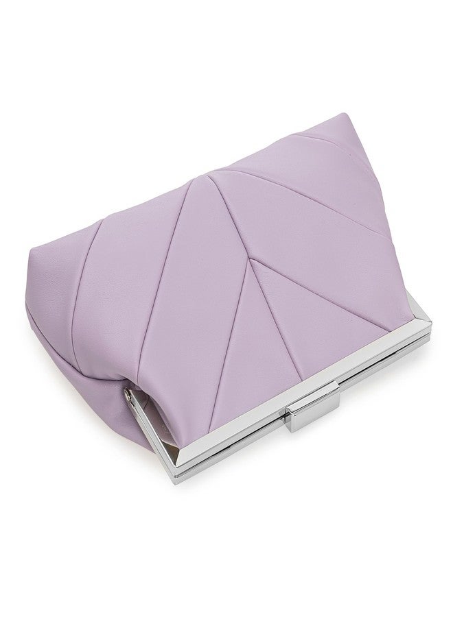IXEBELLA PU Clutch Purse for Women Dressy Evening Bag Formal Handbag for Wedding, Prom, Cocktail Party (Lavender) - Image 5