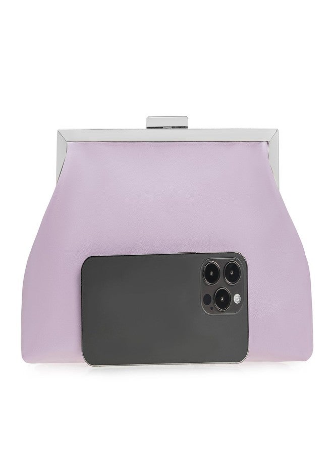IXEBELLA PU Clutch Purse for Women Dressy Evening Bag Formal Handbag for Wedding, Prom, Cocktail Party (Lavender) - Image 3
