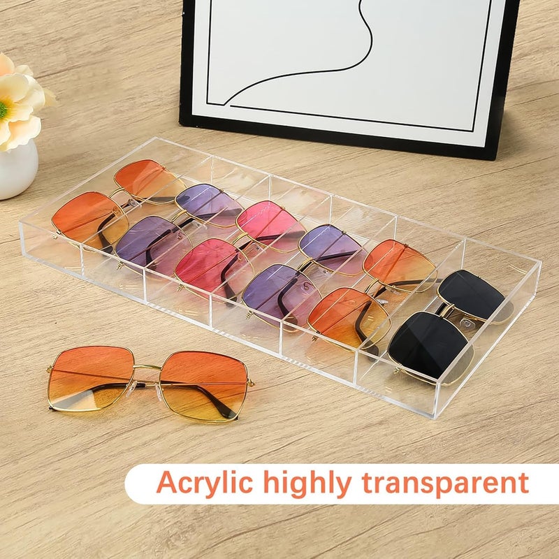 Al Raied ARS® 2 PCS Acrylic Sunglasses Organizer with 6 Grids - Stackable Eyeglass Storage for Sunglasses, Prescription Glasses, and Accessories - Image 5
