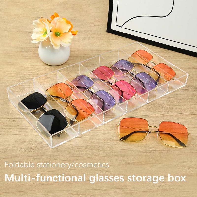 Al Raied ARS® 2 PCS Acrylic Sunglasses Organizer with 6 Grids - Stackable Eyeglass Storage for Sunglasses, Prescription Glasses, and Accessories - Image 4