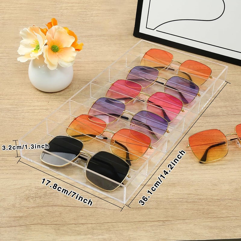 Al Raied ARS® 2 PCS Acrylic Sunglasses Organizer with 6 Grids - Stackable Eyeglass Storage for Sunglasses, Prescription Glasses, and Accessories - Image 3