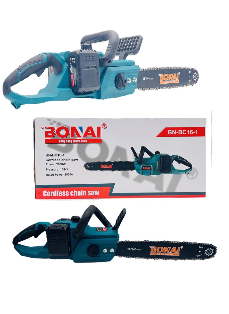 BONAI Bonai Cordless Chainsaw, 16-Inch (40cm) 2800W, 168V Battery-Powered Chain Saw, Lightweight, Powerful for Tree Pruning and Wood Cutting, BN-BC16-1  - Image 5