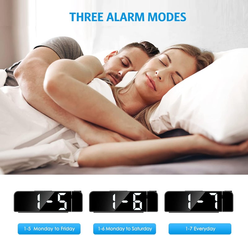 AMIR Projection Alarm Clock for Bedroom Ceiling, Projection Clock with 7.9" Large Display,4 Level Brightness, 12/24H, USB Charger, Snooze, Night Mode, Projection Alarm Clock for Kids, Heavy Sleepers - Image 5