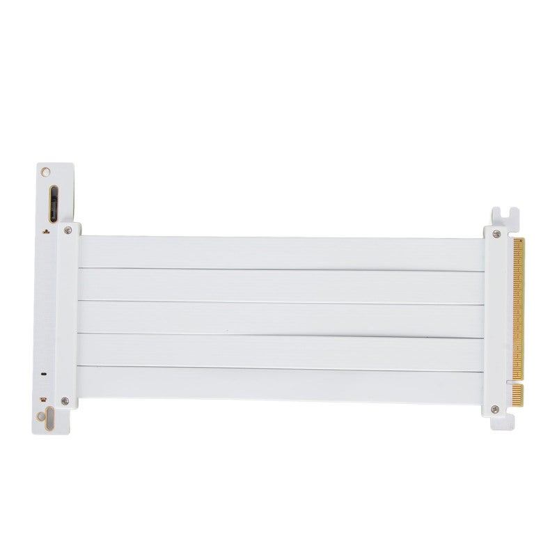 كابل رايزر PCIE 4.0 X16 بطول 50 سم باللون الأبيض - كابل تمديد عالي السرعة 128 جيجابت في الثانية لوحدة معالجة الرسوميات مع حماية من التداخل الكهرومغناطيسي بزاوية 90 درجة - تصميم مرن قابل للطي لسلسلة RTX 40 وسلسلة RX 7000 - Image 2