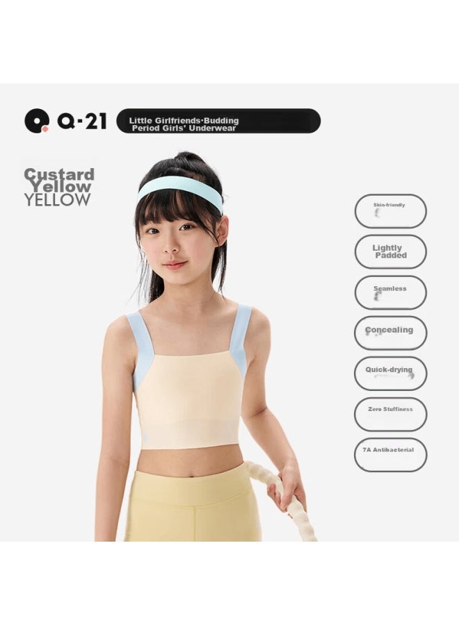Q21 Girls' Underwear, Puberty Student Bra, Breathable And Sweat-absorbing, First Stage Development Vest - Image 1
