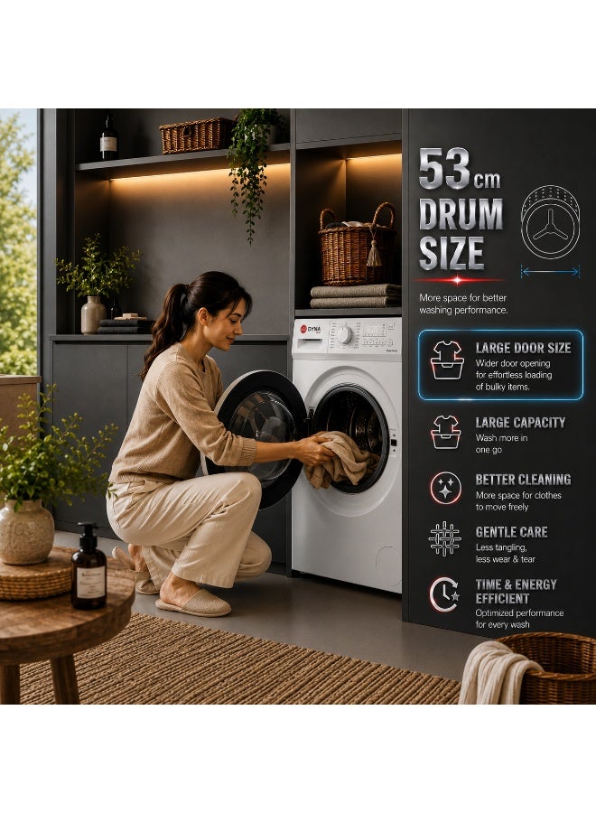 HOOVER 8Kg Freestanding Front Load Washing Machine, Inverter Motor, 1200 RPM, 15 Programs, Knob & Touch Control Panel, 1 Year Manufacturer & 10-Year Warranty on Inverter Motor White - HWM-M812-W 8 kg HWM-M812-W White - Image 5