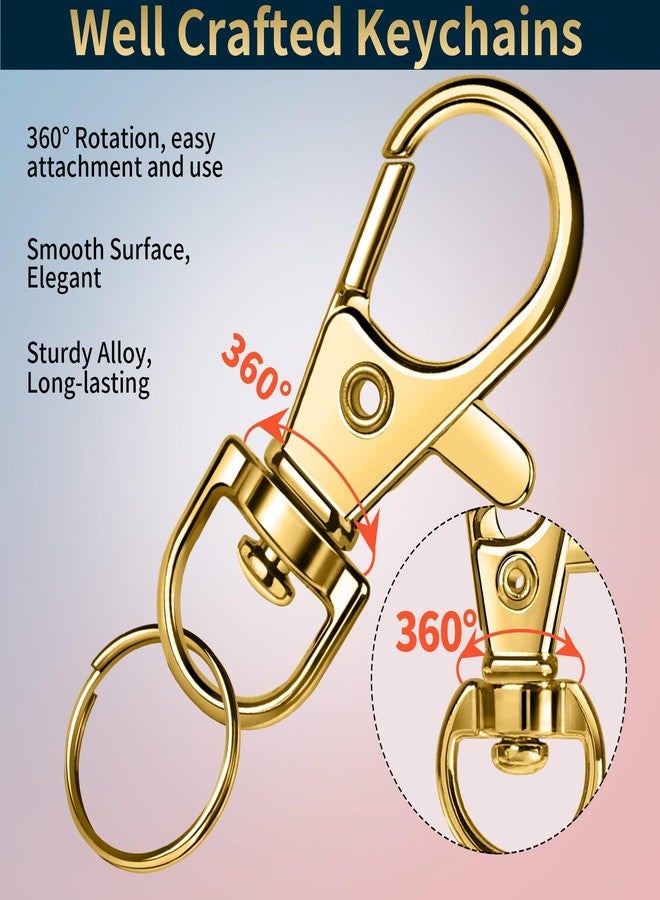 LEOBRO 60 PCS Swivel Snap Hooks and Key Rings, Keychain Clips and Key Chain Rings, Lobster Claw Clasps for Key Chains, Jewelry, Crafts, Gold - Image 3