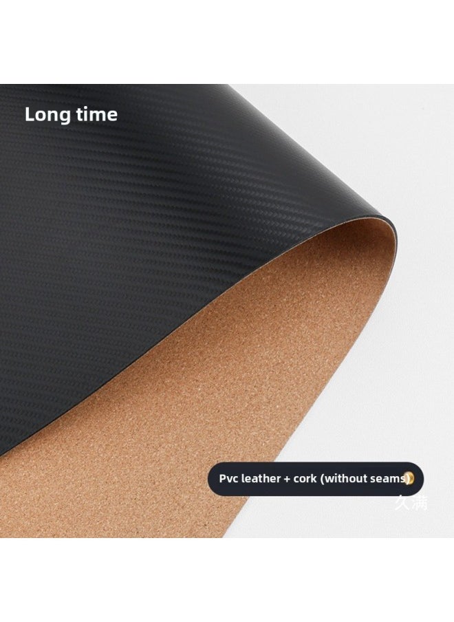 Generic - Carbon Fiber Textured Leather Table Mat Number Thickened Mouse Pad Computer Keyboard Pad Desktop Writing Desk Pad-Color:700x350mm-Pattern:(it Is Recommended To Use It As A Table Mat Only) Stereo Texture/some Mouse Will Jump Frame - Image 1