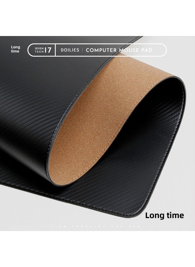 Generic - Carbon Fiber Textured Leather Table Mat Number Thickened Mouse Pad Computer Keyboard Pad Desktop Writing Desk Pad-Color:700x350mm-Pattern:(it Is Recommended To Use It As A Table Mat Only) Stereo Texture/some Mouse Will Jump Frame - Image 1