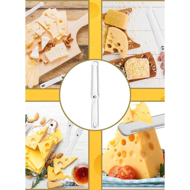 SOLARAE 3 Pcs Cheese Slicer White Cheese Wire Cheese Cutter with Soft Handle Portable Block Cheese Slicer Multifunctional Butter Curler Tool Cheese Slicers for Hard and Semi-Hard - Image 5