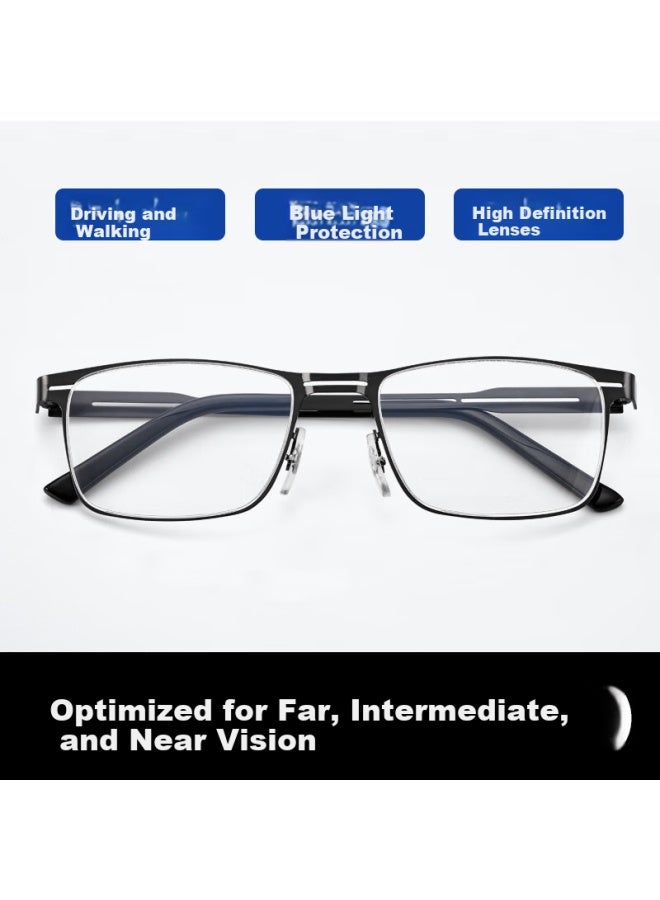 Lesca Lunetier Presbyopic Gl Men High Definition Ultra-light Anti-blue Light Anti-fatigue Elderly Gl Women Elderly Far And Near Dual-use Men's - Image 1
