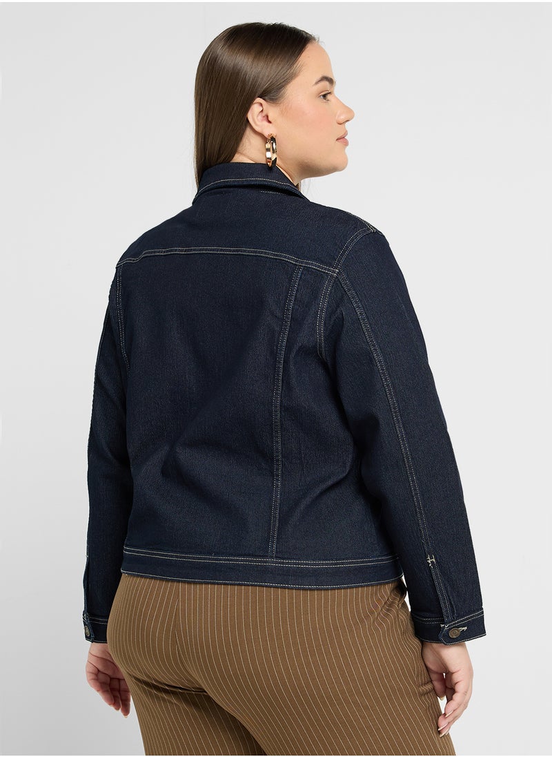 Only Carmakoma - Pocket Detail Denim Jacket - Image 1