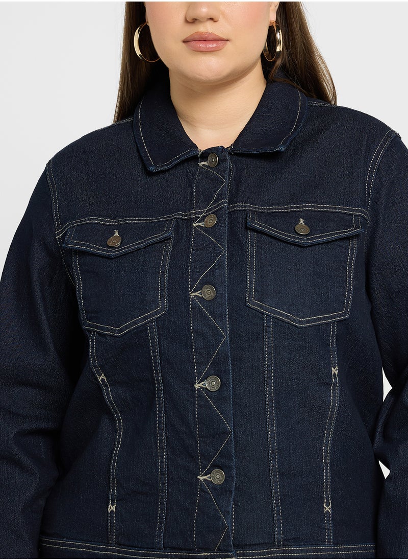 Only Carmakoma - Pocket Detail Denim Jacket - Image 1