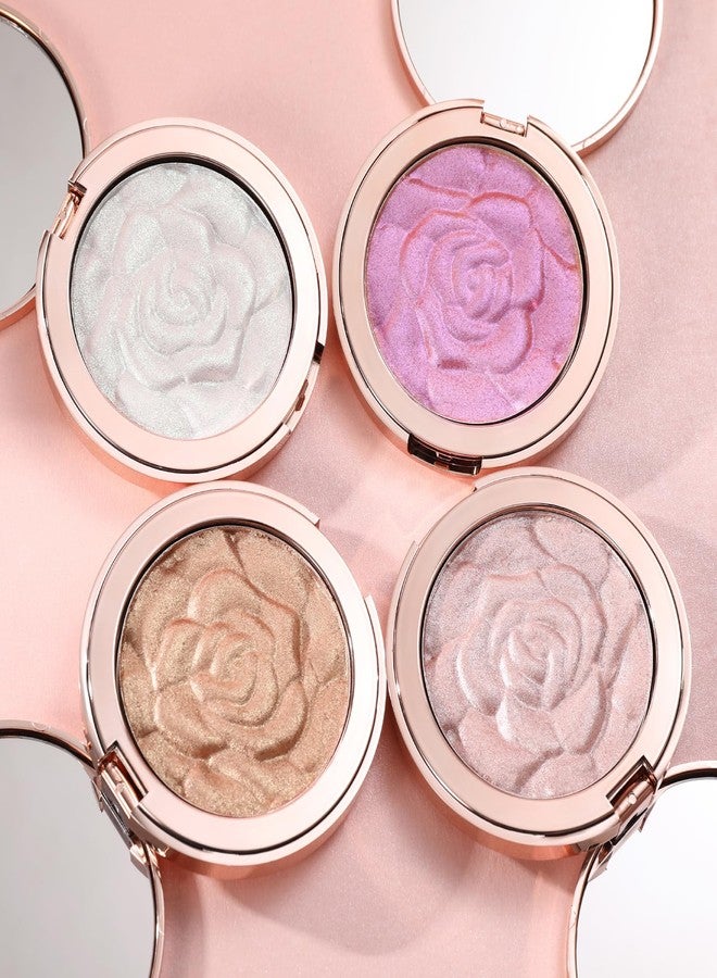 ONLYBETTER Highlighter Palette - Cream, Long Lasting Glitter Highlighter Makeup - Purple - Image 4