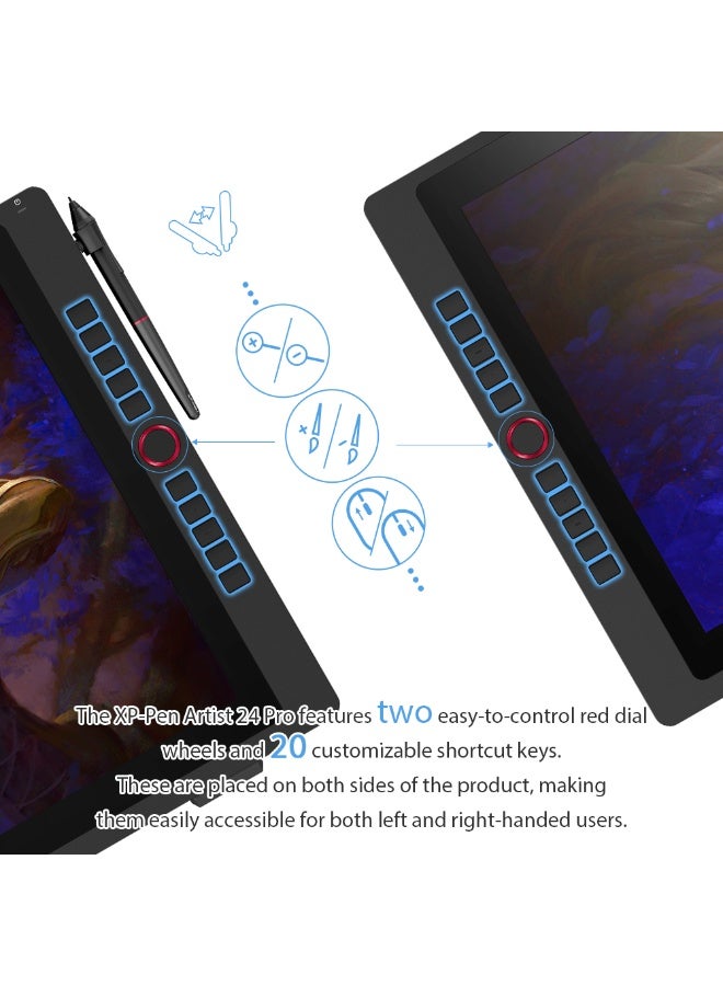 XP-PEN Artist 24 Pro 23.8 Inch 2K QHD Graphics Tablet Pen Display Drawing Monitor 20 Express Keys Support 60 Tilt for Windows Mac - Image 3