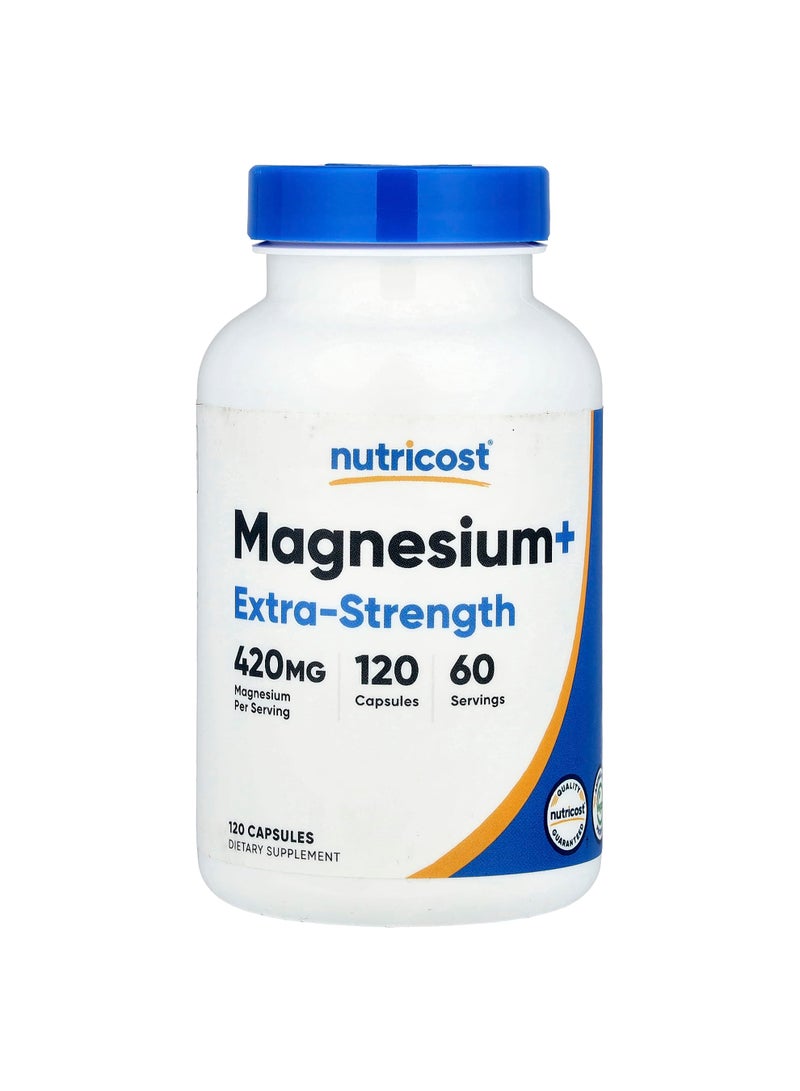 Magnesium+, Extra-Strength, 120 Capsules (210 mg per Capsule)
