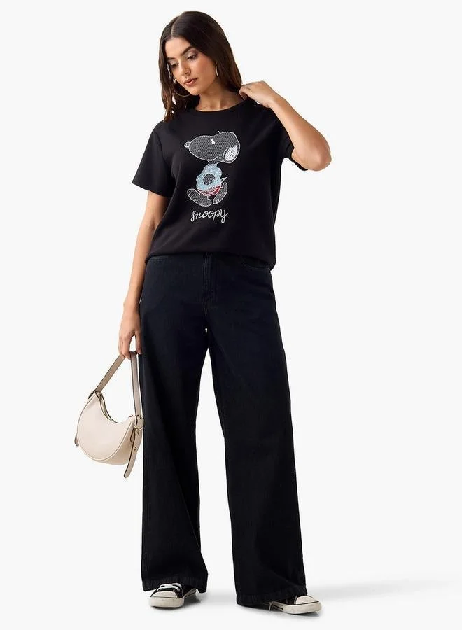 SP Characters T-shirt with Snoopy Embellishment