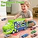 Bstoyder Kids Toys for 3 4 5 6 7 8 Years Old Boys 3 in 1 Dinosaur Carrier Truck Transport Car Toys Foldable 2 Track Dino Truck with 25in Race Track 6 Metal Toy Cars Birthday Toy Gift for Toddler - Image 4