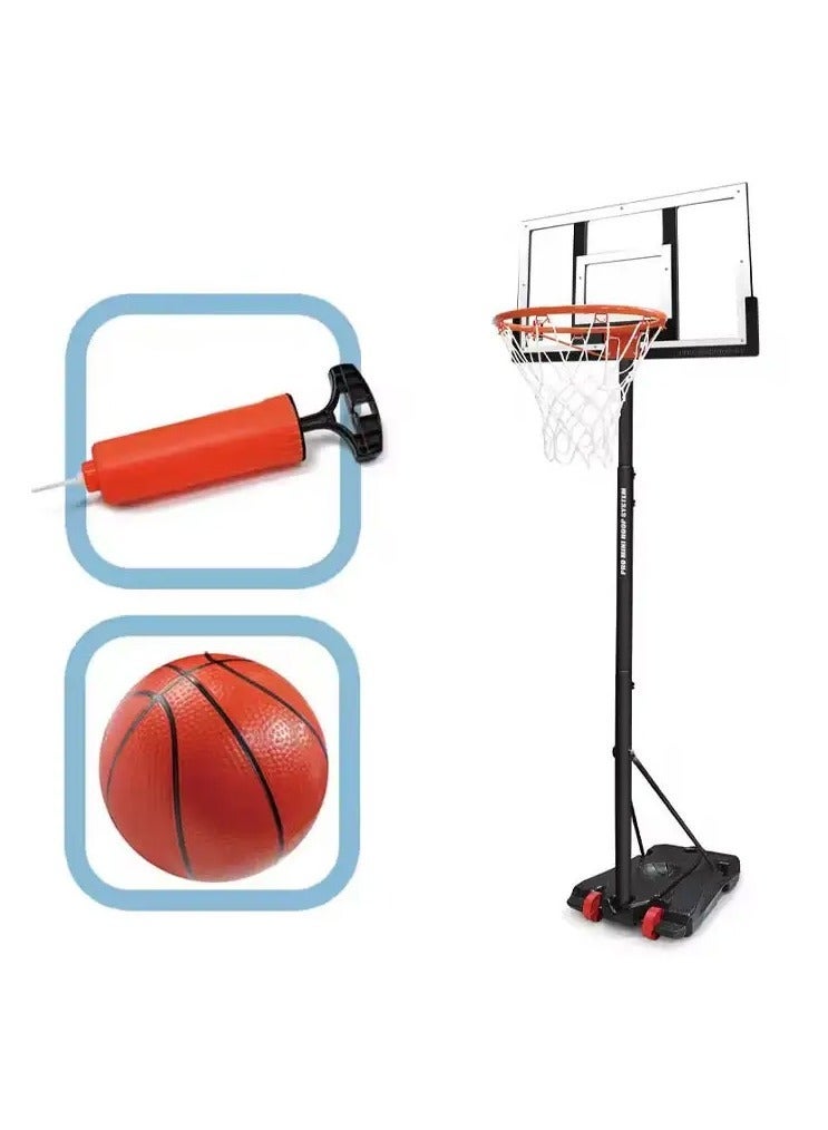 Basketball Stand - Adjustable Height Basketball Stand up to 236cm with Ball and Air Pump for Adults and Kids - Image 3