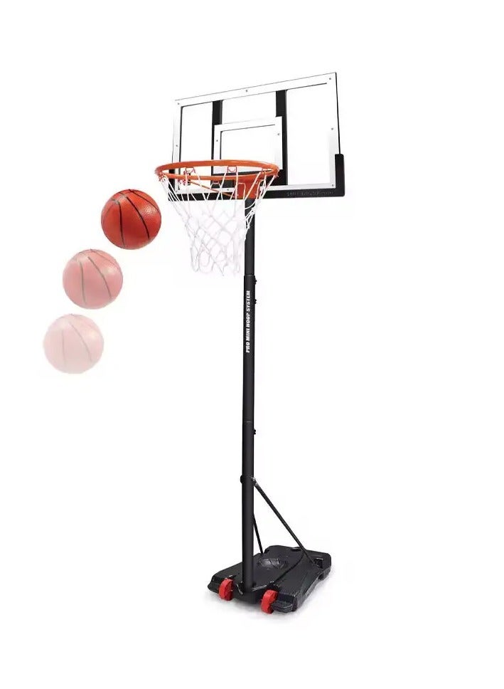 Basketball Stand - Adjustable Height Basketball Stand up to 236cm with Ball and Air Pump for Adults and Kids - Image 1