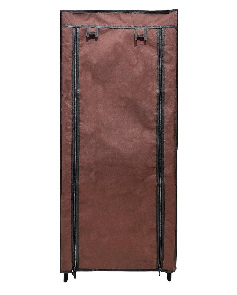 PHILOSHOP PHILOSHOP 9 Layer Fancy and Portable Foldable Collapsible ClosetCabinet Collapsible Wardrobe for Clothes with NonWoven Fabric Cover Brown Metal - Image 4