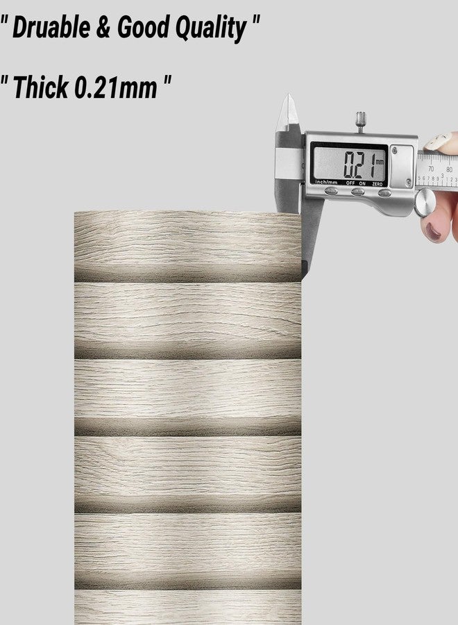 Decotalk Wood Slat Wallpaper Peel and Stick Grey Wood Slat Wallpaper 17.7"x120" Wooden Contact Paper Grey Wooden Gain Contact Paper for Cabinets and Drawers Walls Self Adhesive Removable Vinyl Wrap - Image 5