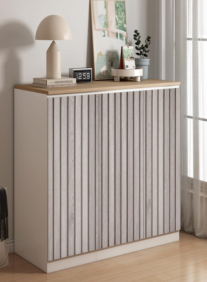 Decotalk Wood Slat Wallpaper Peel and Stick Grey Wood Slat Wallpaper 17.7"x120" Wooden Contact Paper Grey Wooden Gain Contact Paper for Cabinets and Drawers Walls Self Adhesive Removable Vinyl Wrap - Image 2