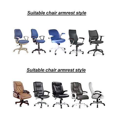Isccdy Removable Washable Office Chair Armrest Slipcovers Covers Pads (Gray) - Image 4