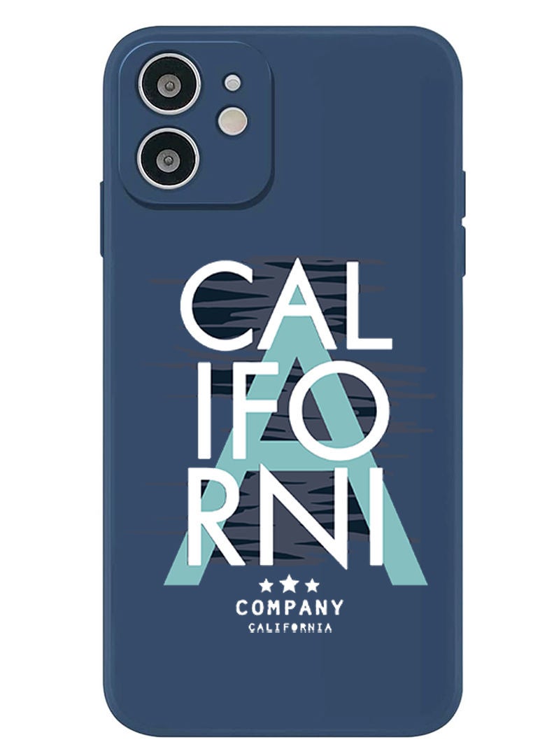 Theodor Protective Slim Fit Case Liquid Silicone Cover with Full Body Protection Anti-Scratch Shockproof Case For iPhone 12 Blue  - California copy - Image 1