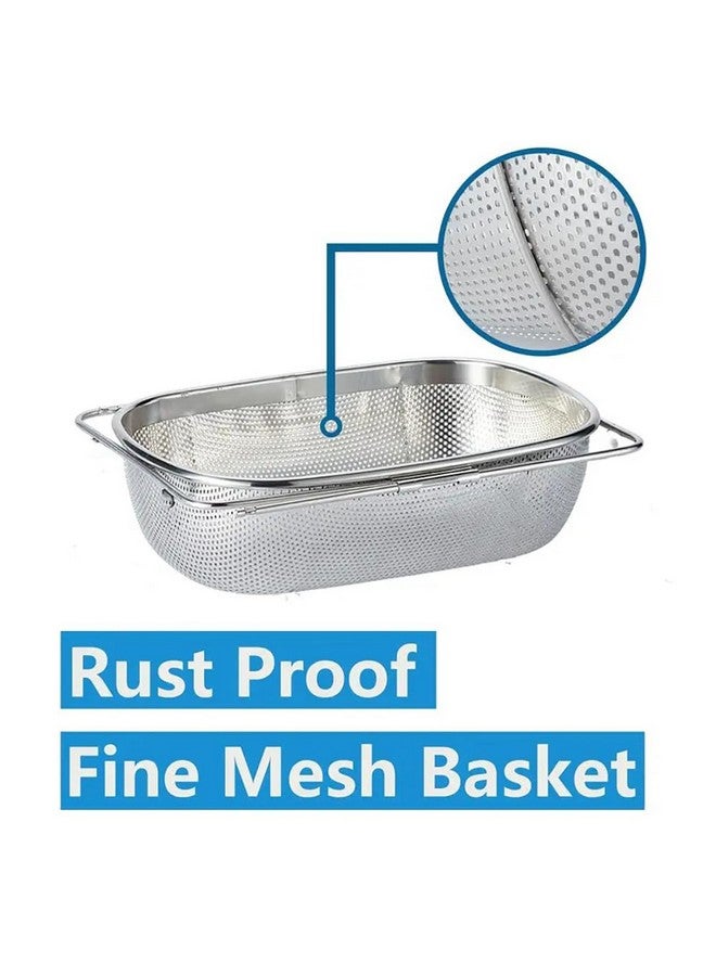 MosQuick® Kitchen Stainless Steel Over The Sink Colander for Kitchen Expandable Strainer Basket Colander with Mesh for Kitchen Sink Strain Drain Rinse Fruits Vegetables - Image 3