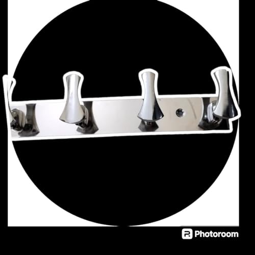 Sanmay Stainless Steel Sheet-Type Cloth Hook Hanger | Wall Mounted Hook Rail | Towel Hooks | Wall Hanger | Khunti - 6 Leg - Image 5