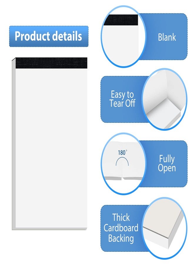 PINJINGPRO 10 Pack Blank Notepad Ruled for Work 50 Sheets Study Servers Daily Planning Small Notepad 3x5 Inch Note Pads Refills Notes Memo Pads White Paper Pads Writing Pads Scratch Note Pad for Office Supplies - Image 3