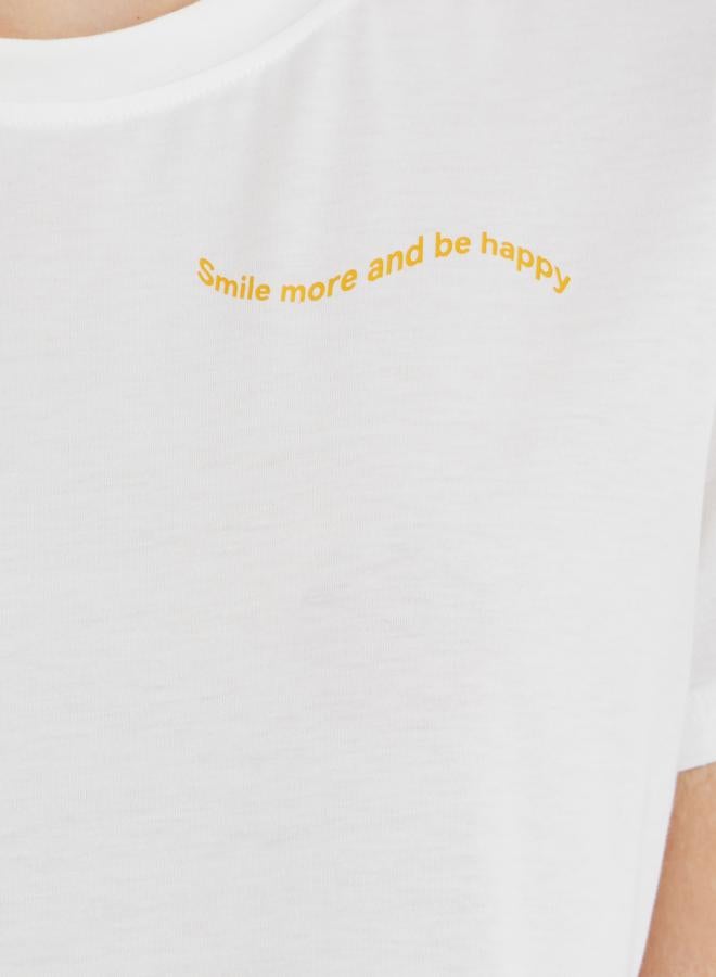 Take Two Slogan Print Round Neck T-Shirt - Image 3