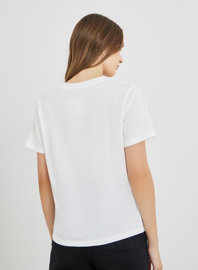 Take Two Slogan Print Round Neck T-Shirt - Image 4