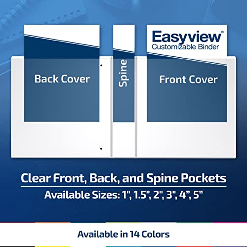Davis Group Easyview Premium 3-Ring Binders with Clear-View Covers and Round Rings, Binders for School or Office, 1.5 Inch, Pack of 6, Royal Blue - Image 4