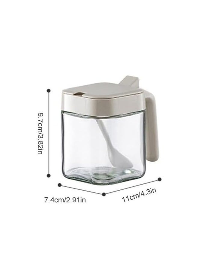 Spaceshoop - Glass Containers, Seasoning Jar, Premium Glass Kitchen Storage Jar Set - Airtight Lid with Spoon, Large Capacity Spice Jar Set, Seasoning Storage Containers for Home Kitchen (multicolor) - Image 1