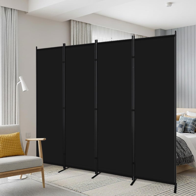 AKTOP 4 Panel Room Divider, 6FT Portable Wall Divider for Room Separation, 88"W Fabric Partition Room Dividers and Folding Privacy Screens, Freestanding Room Separators for Home Office Bedroom, Black - Image 1