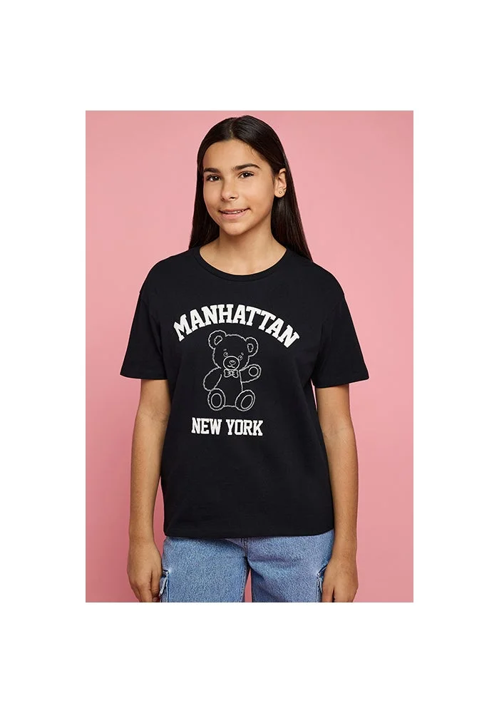 أر أند بي Printed T-Shirt with Crew Neck and Short Sleeves