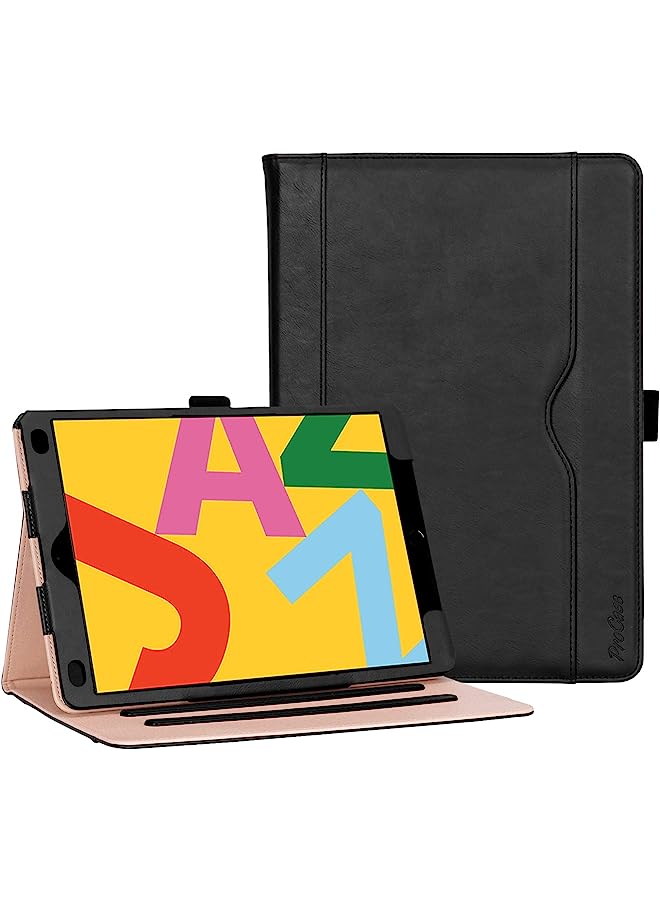 Ipad 10.2 Inch Case 2021 9Th Generation/2020 8Th Generation/2019 7Th Generation Ipad Case, Leather Vintage Stand Folio Cover Protective Case For 10.2" Ipad 9Th Gen/8Th Gen/7Th Gen -Black