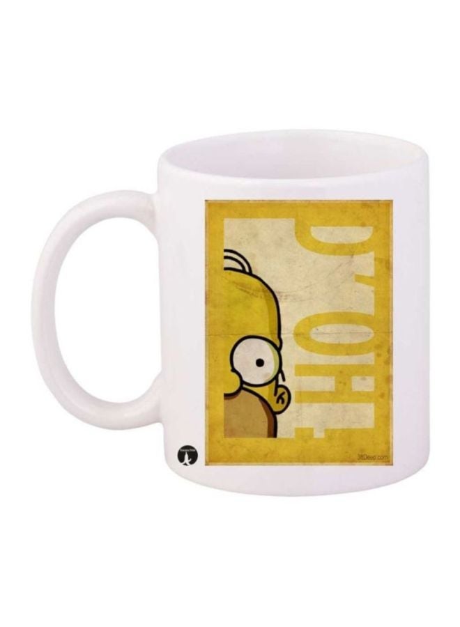 RYN The Simpsons Printed Coffee Mug White/Yellow/Black