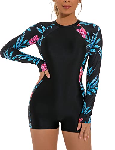 YATEEN Women Rash Guard Long Sleeve One Piece Swimsuit Surfing Bathing Suit UPF 50 Athletic Swimwear - Image 1