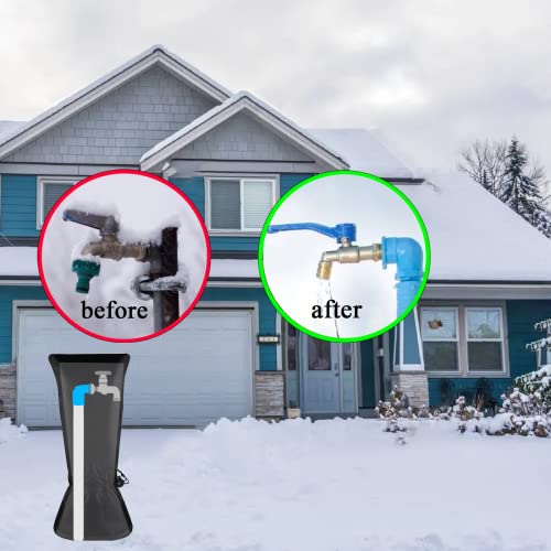 Bailiyake 2 Pack Outdoor Faucet Covers for Winter Freeze Protection, 25 x 13'' Spigot Cover Water Faucet Socks for Freeze Protection,Waterproof Yard Faucet Pipe Insulation Cover - Image 4