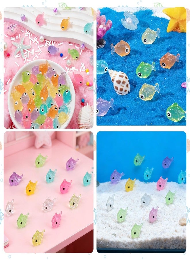 Gallipower 60Pcs Luminous Mini Resin Fish,Mini Resin Animals Figures,Miniature Glow in The Dark Ornament for Garden Landscape Aquarium Dollhouse Birthday Party Room Crafts DIY Decoration - Image 5