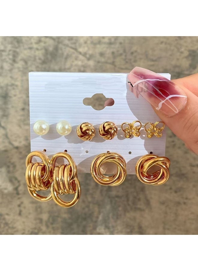 Goolsky 11-Pair Gold Earring Set for Women – Trendy Hoop, Stud & Dangle Earrings, Minimalist & Fashion Jewelry Collection - Image 2