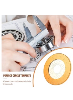 KASTWAVE Circle Drawing Tool, Alloy Adjustable Circular Template Measuring Tool, Geometric Template for Drawing Designer Woodworking Yellow  - Image 4