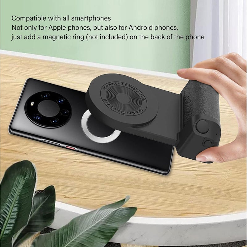 Careflection Magnetic Camera Handle With Magsafe Bluetooth Wireless Shutter - Smart Phone Bracket for Vlog, Photo and Video Shooting (Black) - Image 4