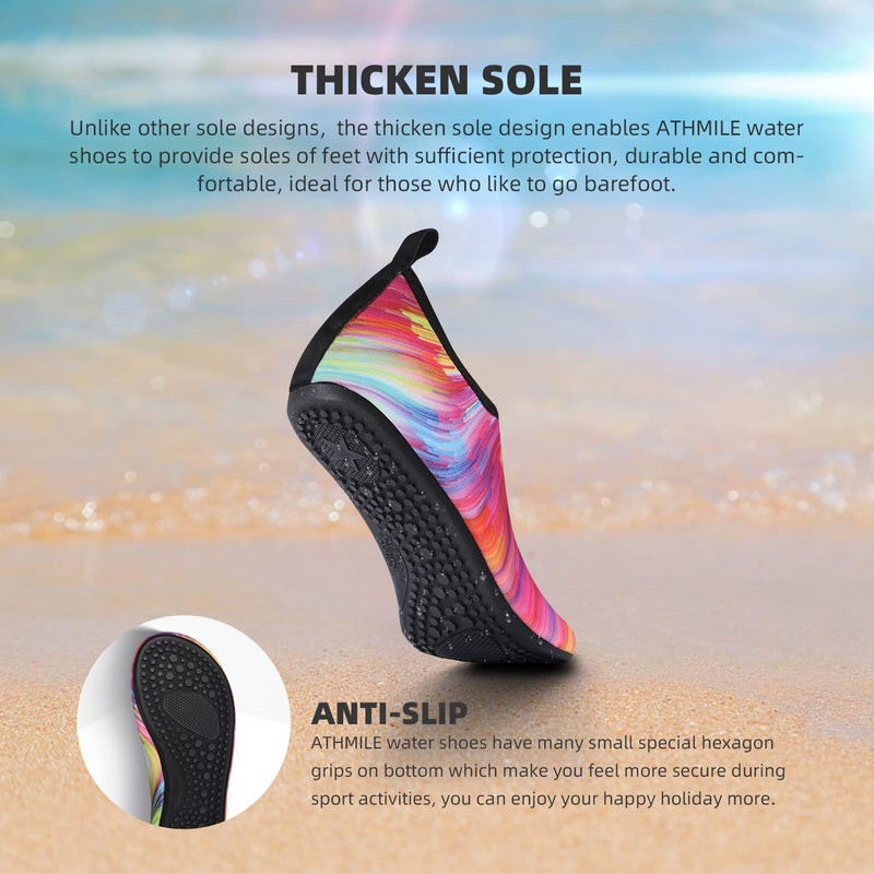 ATHMILE Water Shoes for Women Men Quick-Dry Aqua Socks Swim Beach Barefoot Yoga Exercise Wear Sport Accessories Pool Camping Must Haves Adult Youth Size - Image 3